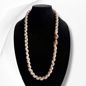 Cowrie Shell Puka 32” Tiki Luau Strand Necklace Beach Seashells